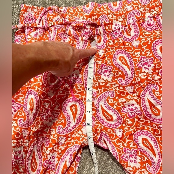 💞BODEN,ENCHANTING-PAISLEY, WOMENS TAPERED PANTS in PAPAYA, EUC,Size 10 Regular - Picture 6 of 9